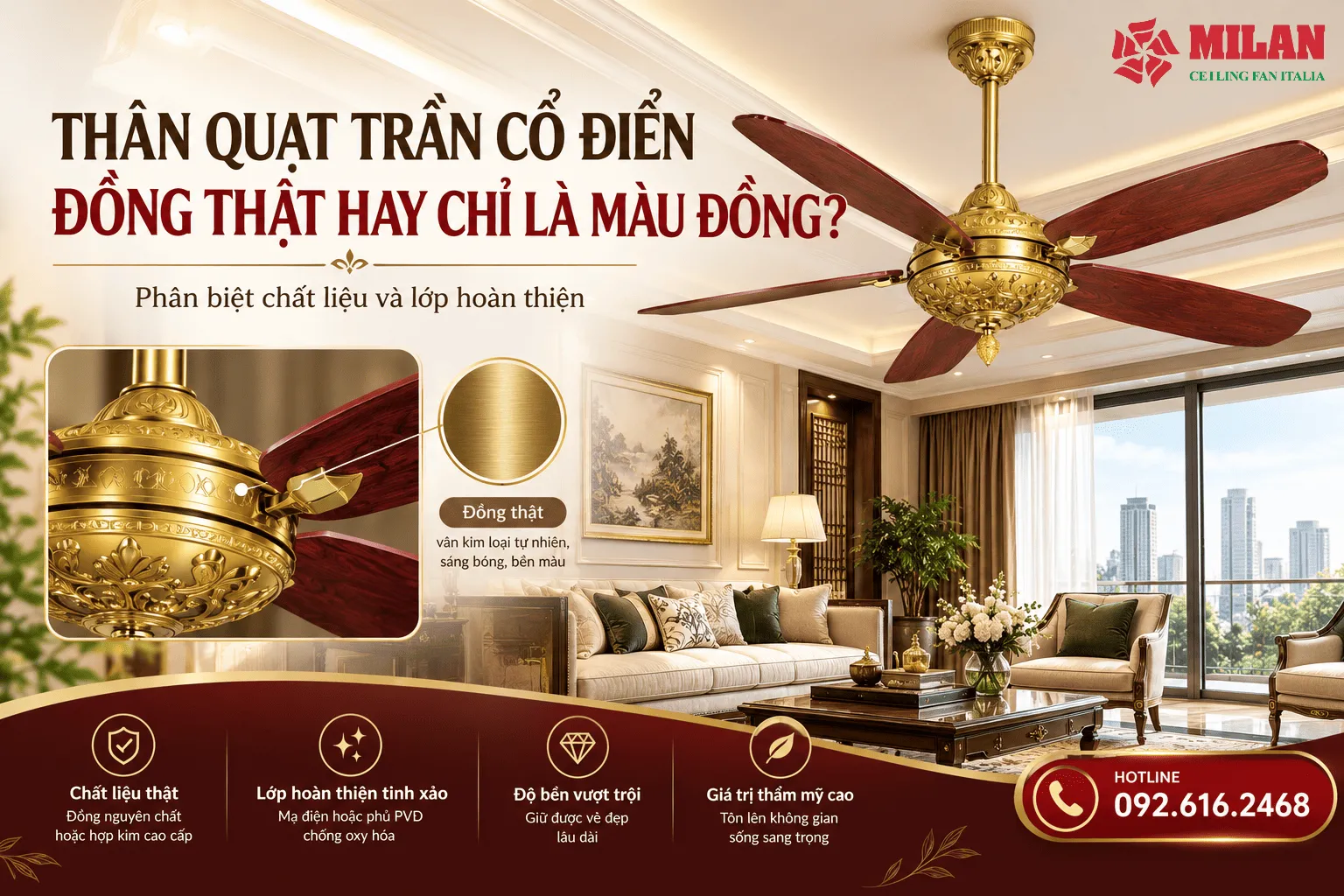 thân quạt trần cổ điển